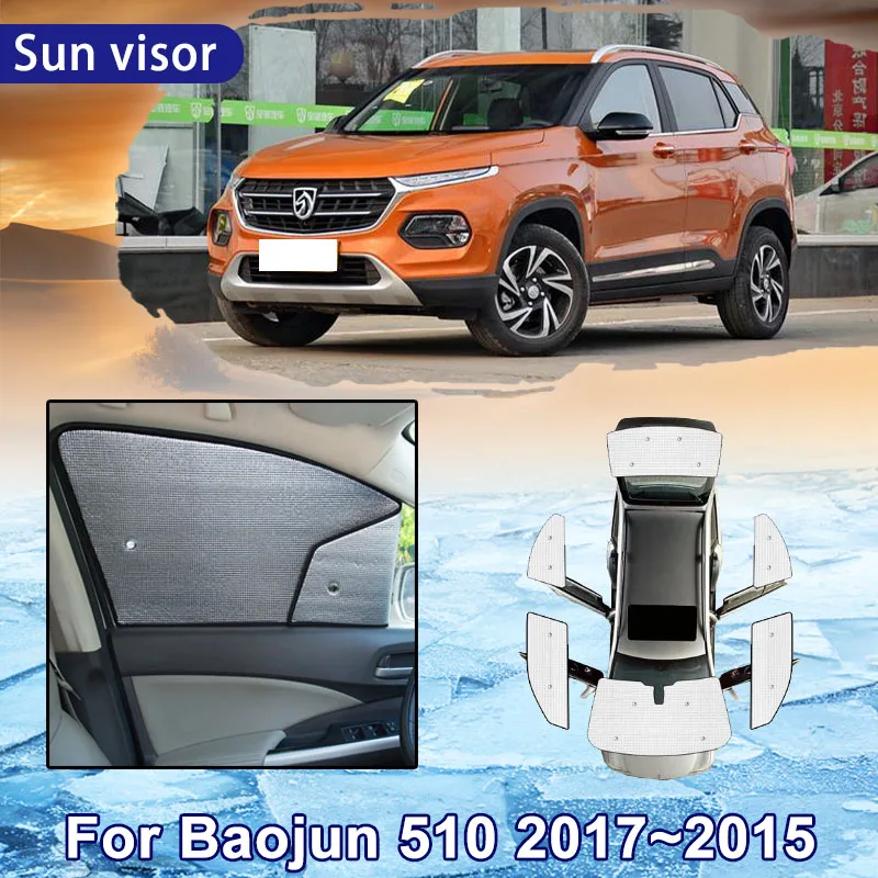 

Автомобильный солнцезащитный козырек для внедорожников Baojun 510 CN180S 2017 ~ 2025 2023 2024, полноэкранный козырек от солнца на лобовое стекло, боковое окно, солнцезащитный козырек, охлаждение