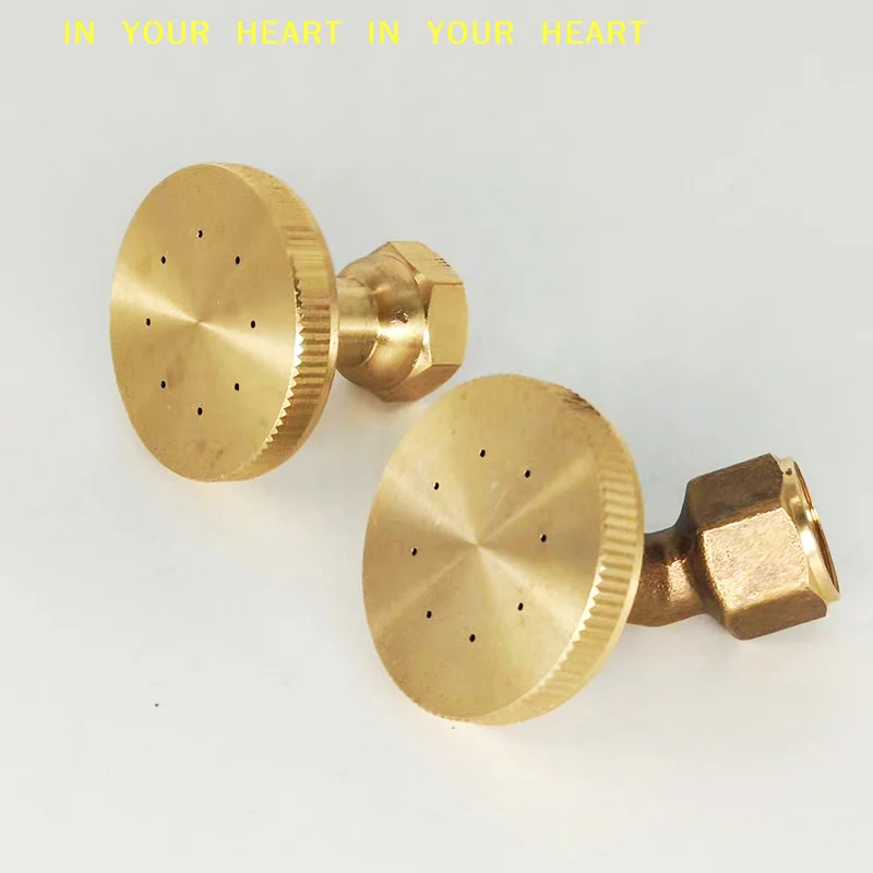 High Pressure Windproof Straight Curved Atomizing Nozzle Sprayer Irrigation Systems 8 Hole Golden Brass Garden Sprinkler Head