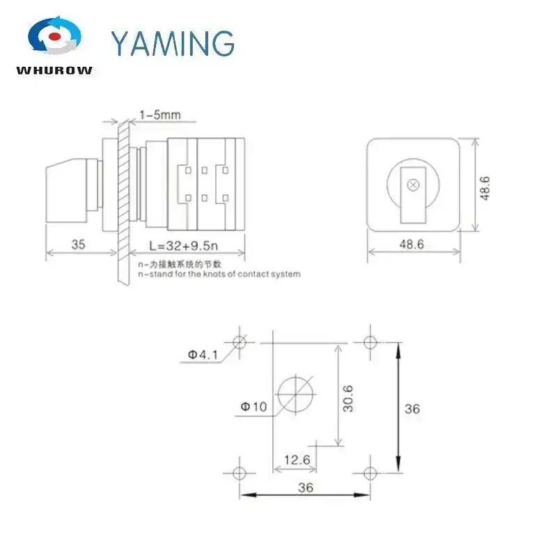 Rotary Changeover Cam Switch 2/3 Positions With Key 690V 20A Selector Control Circuit Power Control LW42 YMW42S