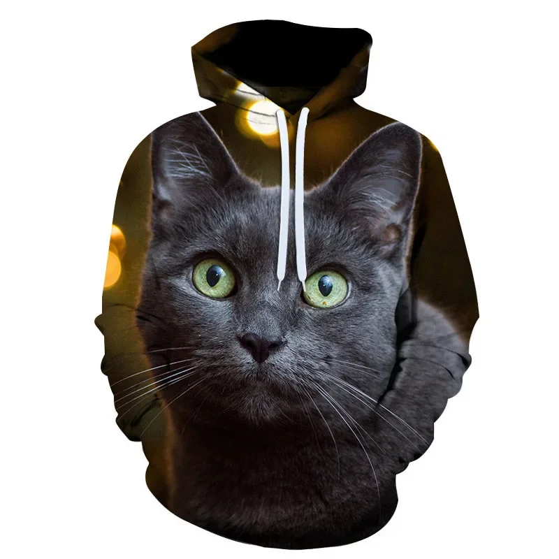 

2024 Cute Cat Pattern 3D Print Hoodie Fashion Spring And Autumn Gothic Clothes Man Sweatshirts Punk Hip Hop Pullovers Clothes