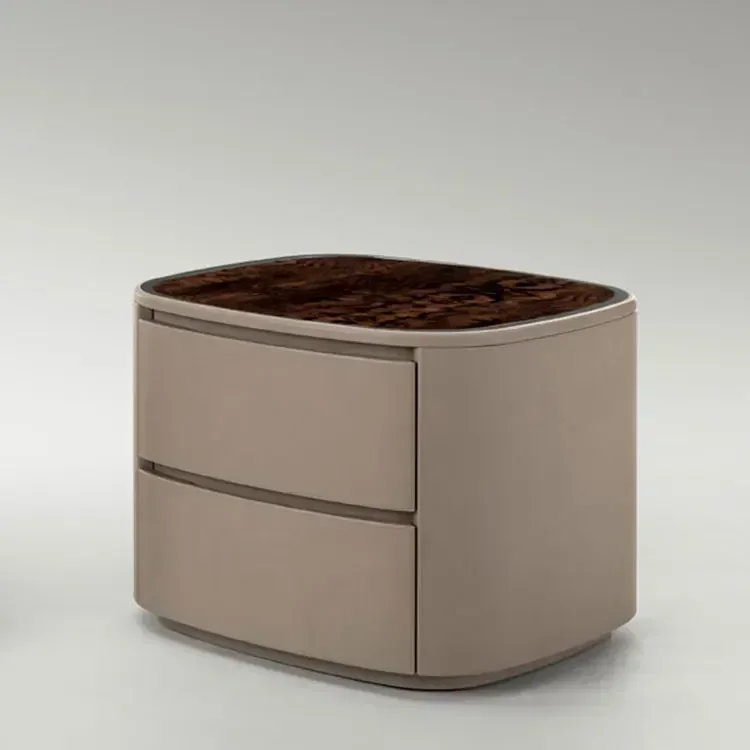 Cross-borderKf Casa 2 Drawers Bed Modern Luxury Furniture Wood Cabinets Nightstand Chest