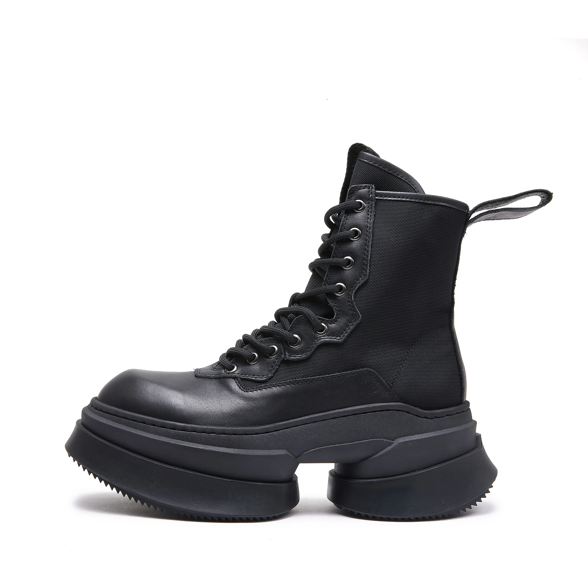 Work boots men's versatile European and American leather thick soled boots with lace up high top men's boots trendy shoes