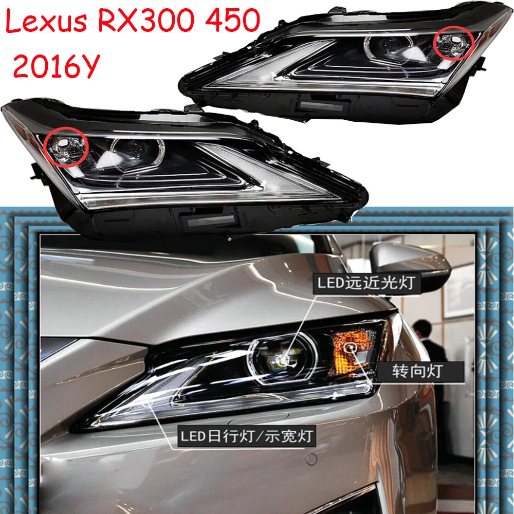 1pcs 2016y Car Bupmer Head Light For Lexus RX300 RX450 Headlight Car Accessories LED DRL Fog For  Lexus RX300 450 Headlamp