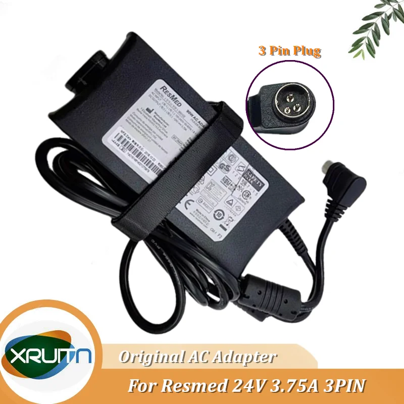 

Genuine 3-Pin 24V 3.75A IP21 369102 90W AC Adapter Charger For RESMED CPAP BiPAP VPAP S BI-LEVEL S9 Series DA-90A24 36004 36004A