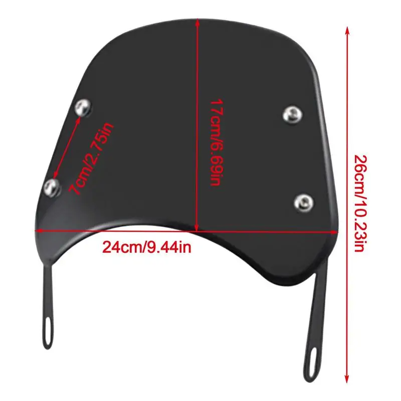 Универсальное ветровое стекло для мотоцикла, большое ветровое стекло, совместимое с мотоциклами, электрическими автомобилями, скутерами и более четкое/черное