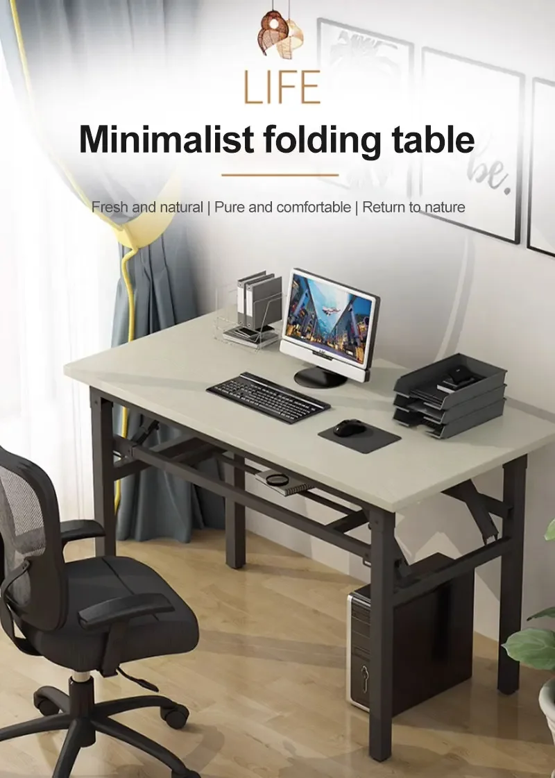 Folding Desk  Multifunctional Rectangle Foldable Dining Table Foldable Small Computer Table Fashion Folding Dining Table