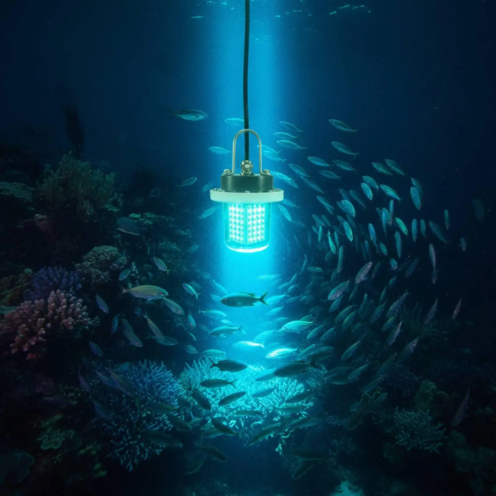 Underwater Fishing Light 12V/24V Fishing Light with 60 LEDs 24W for Anglers