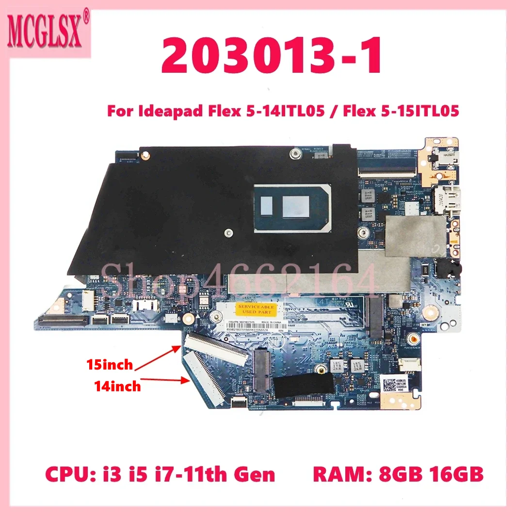 Placa base 203013-1 i3 i5 i7-11th Gen CPU 8GB12GB 16GB-RAM para Lenovo ideapad Flex 5-14ITL05 Flex 5-15ITL05, placa base para ordenador portátil