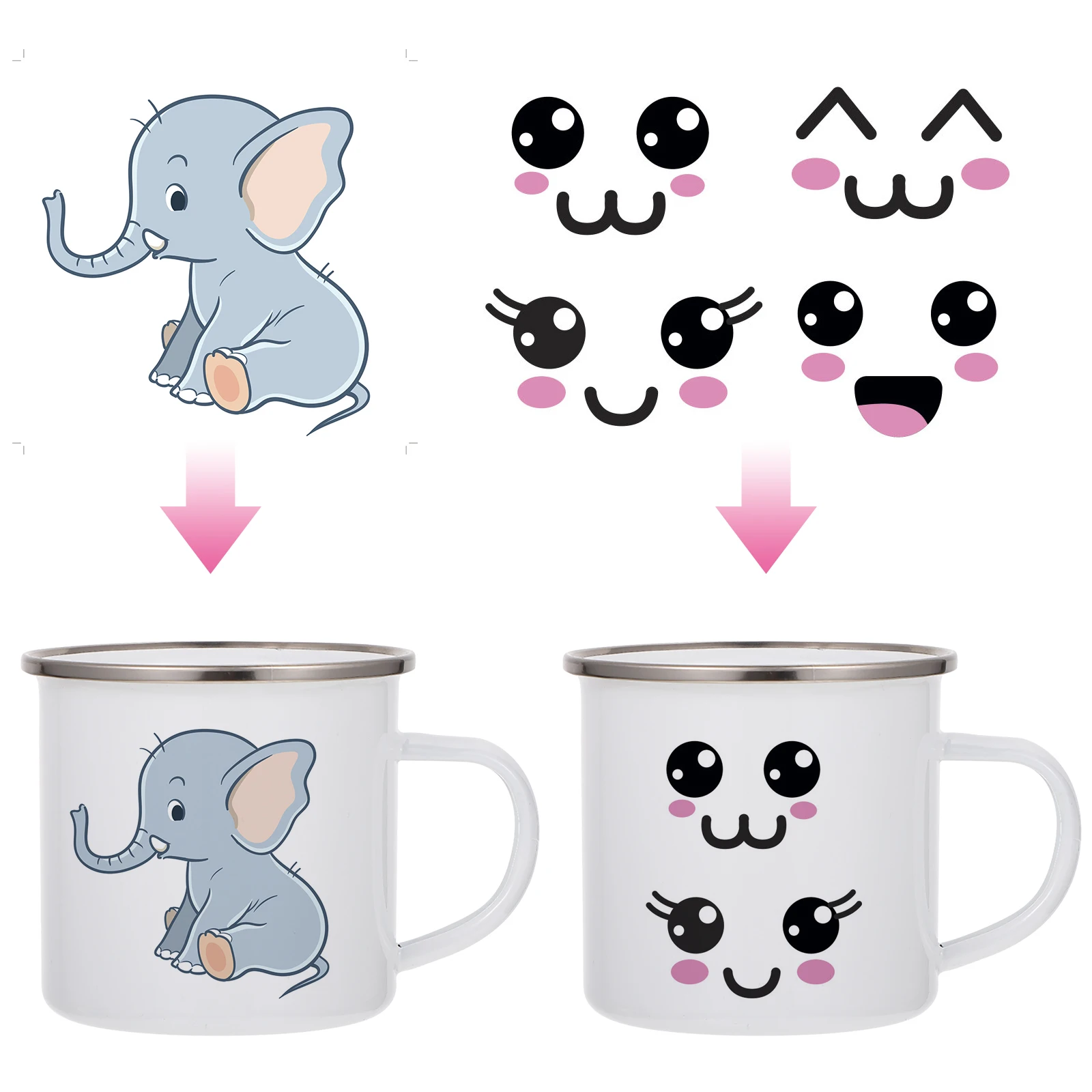 

1Pcs Blank Sublimation Heat Transfer Mug Stainless Steel Drink Cup for DIY Photo Custom Design Water Juice Coffee