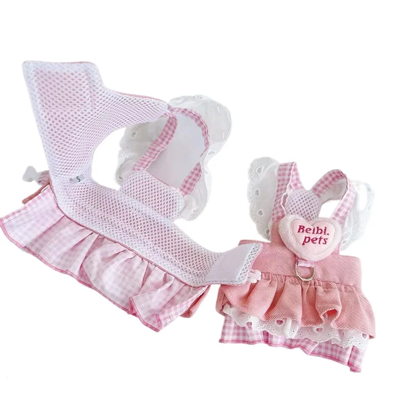 

*Джинсовый хлопковый поводок для собак, одежда с поясом, летняя тонкая юбка для щенка