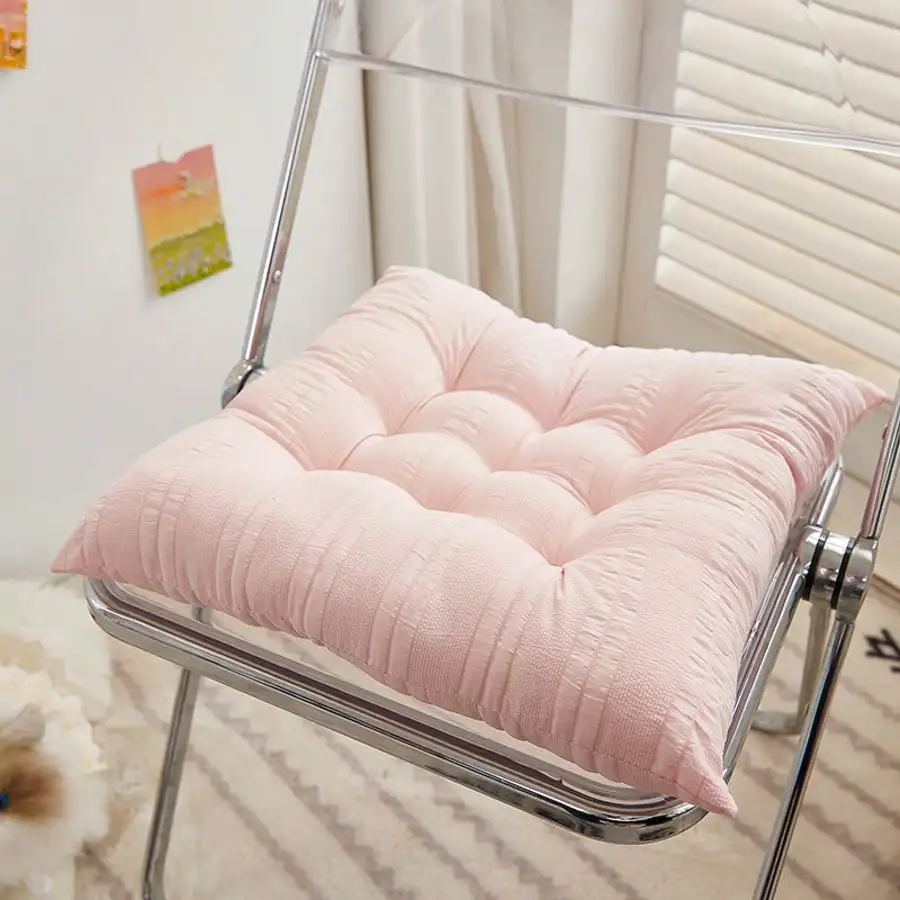 1pc Solid Color Seat Cushion, High Aesthetic Office Chair Pad, Student Dorm Classroom Buttock Pad, Seasonal Cushion, Back Support Pillow sf25060932392290833