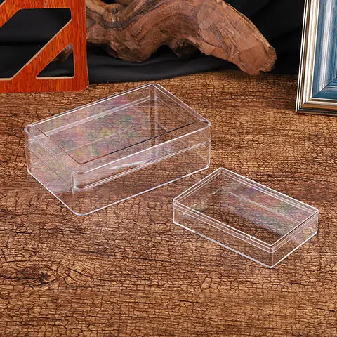 5 Pcs Clear Rectangle Small Storage Boxes with Lid Containers Display Boxes Favor Gift Box for Candy Pill Jewelry Christmas