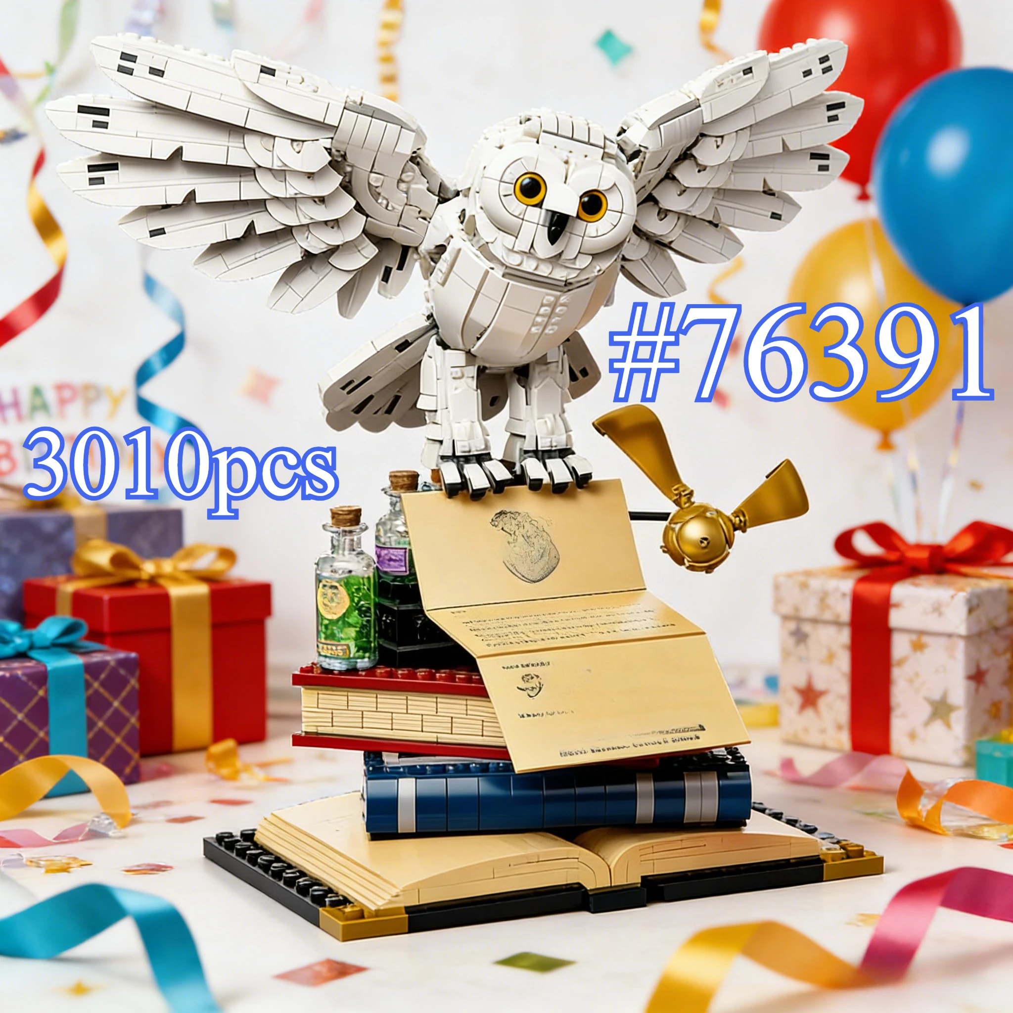 Fascinerende Magische Uil 76391 Bouwstenen Sets Geschikt voor Kerstcadeaus Niet Compatibel met Legoed Deeltjes, 3010 stuks