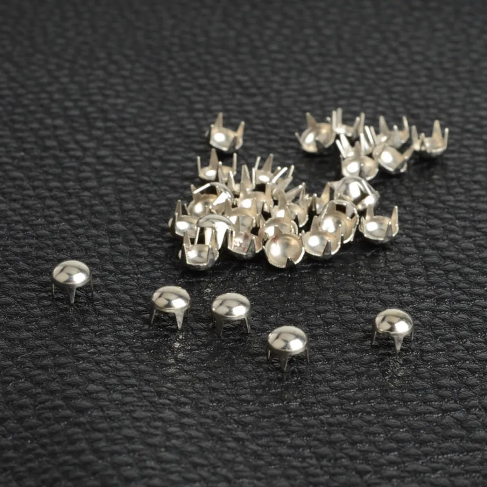 Round Metal Rivet for Cloth Sewing, Spike and Studs, Dome Punk Rock Bag, Belt, Bracelets, Pants Parts, Claw Rivet,100PCs, 5mm