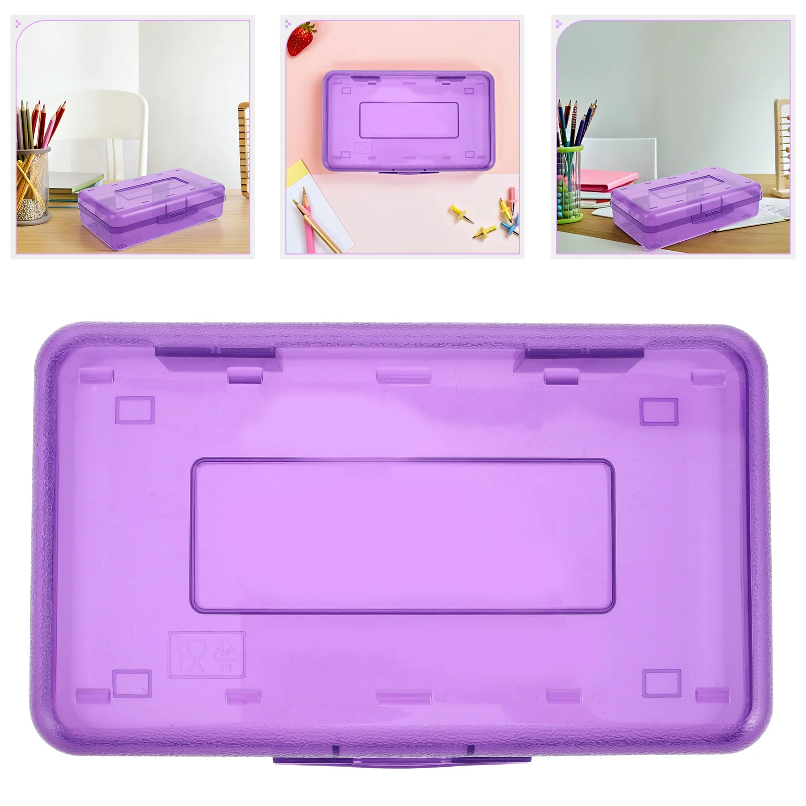 

Plastic Pencil Case Student Multi Functional School Supplies Organizer Large Capacity Lightweight Easy Open Portable for