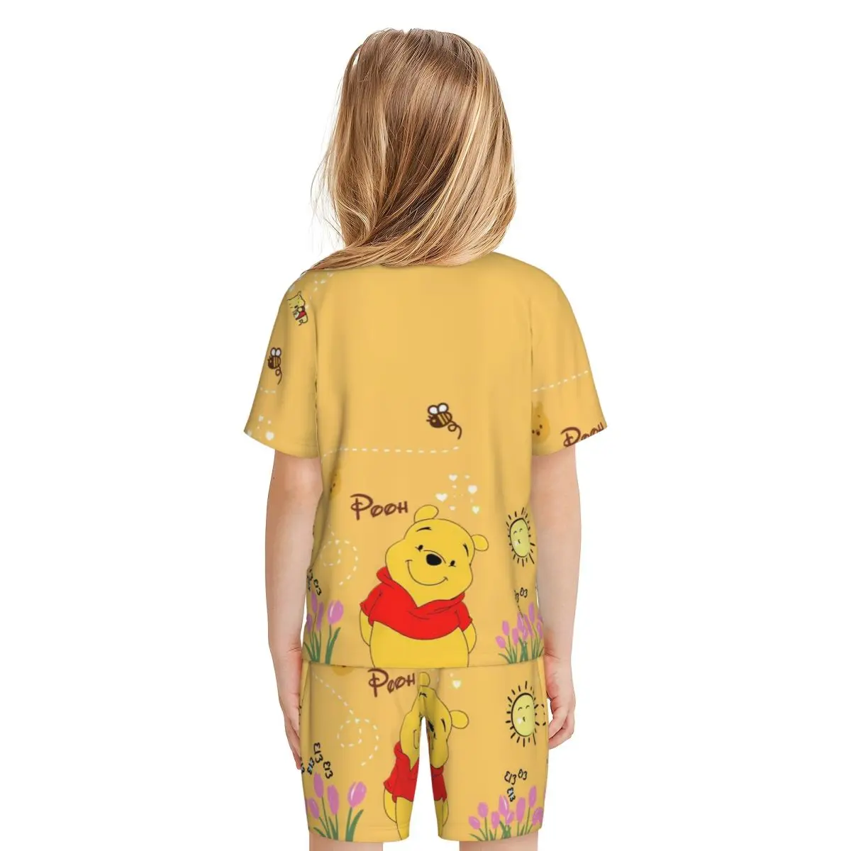 Pooh Bear New Summer Plus Size 4XL Pajamas Set for boys girls Nightwear