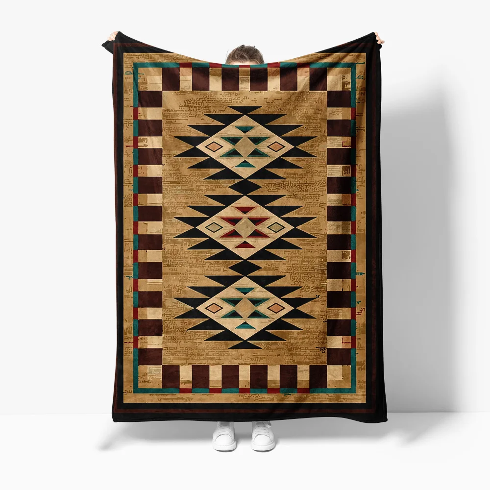 Vintage Ethnic Navajo Tribal Blanket Throw Sofa Bed Cover Decorative Rug Pattern Cushion Gift