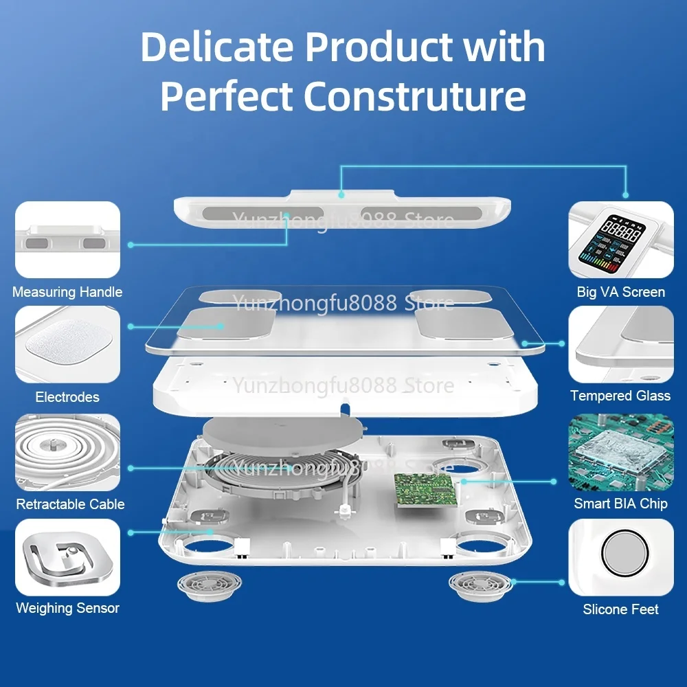 Smart Bathroom Scale Electronic Sensors with App Control for Weight Measurement