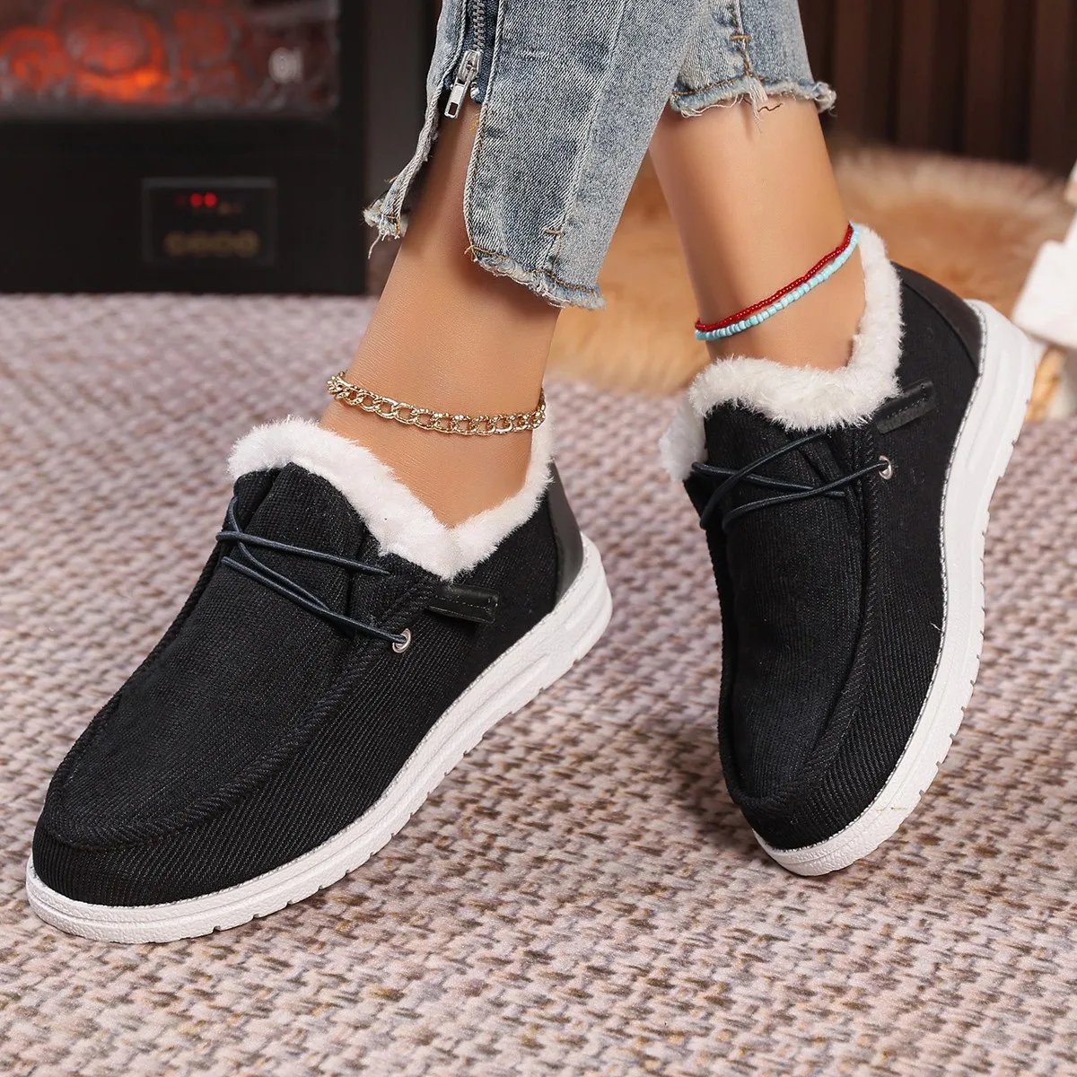 Women Boots Winter New Thick Bottom Snow Boots Women Plus Velvet Thickened Hairy Big Size Cotton Shoes for Woman Botas De Mujer