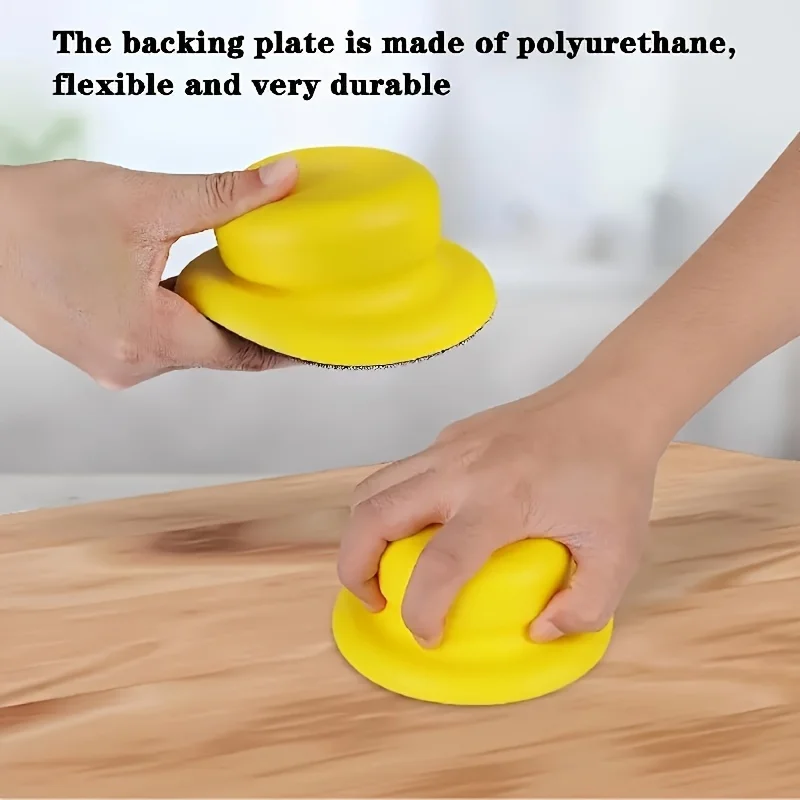 5-Inch Ergonomic Hand-Sanded Block - Durable Nylon with Polymer Backing, Suitable for Sanding and Polishing Machines, Easy Hook