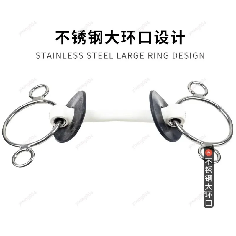 

Large Ring Horse Bit Soft Rubber Mouthpiece Equestrian Riding Gear