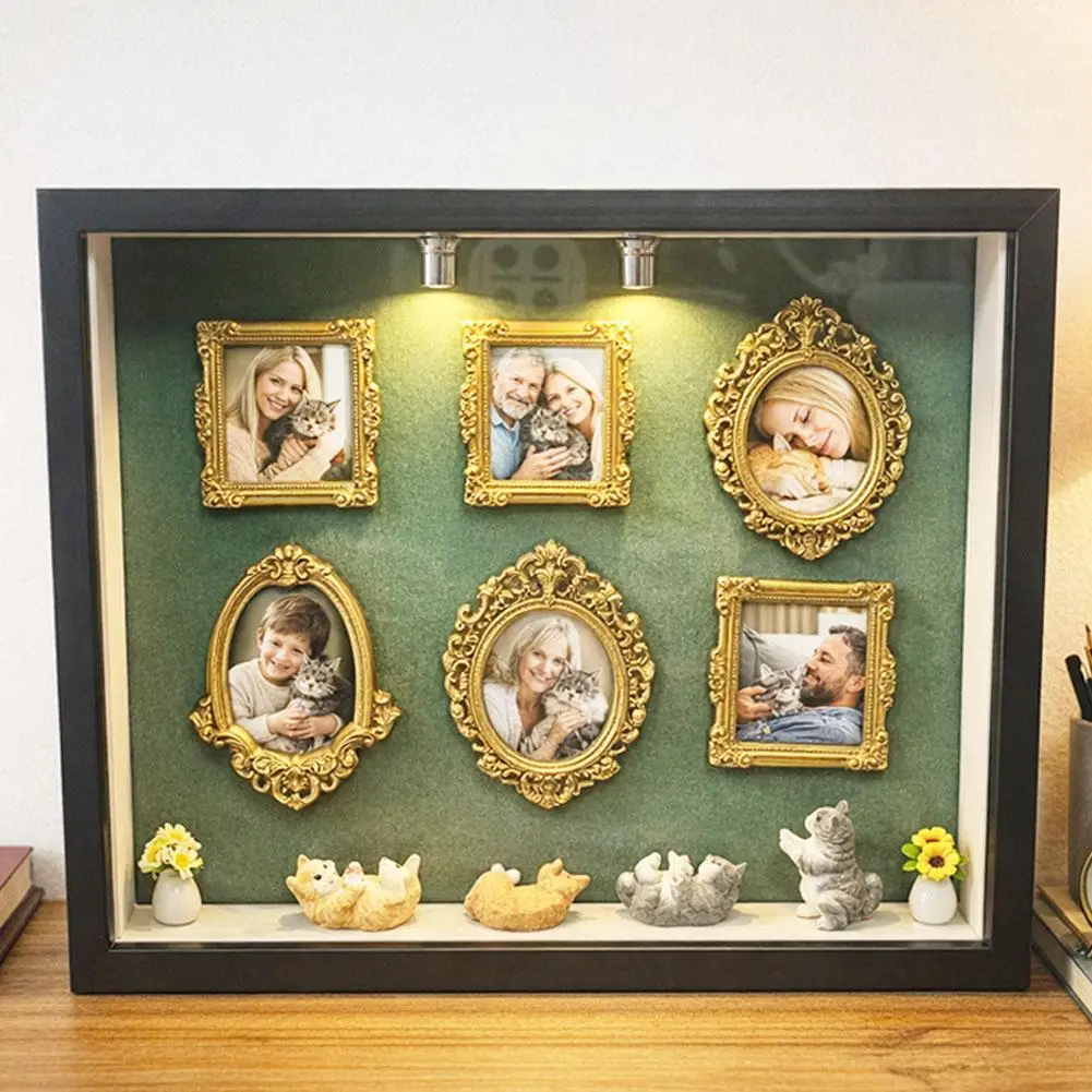 DIY Mini Museum Silhouette Boxes Photo Album Creative Memory Shadow Box Display Kit for Wedding Anniversary Valentine's Day