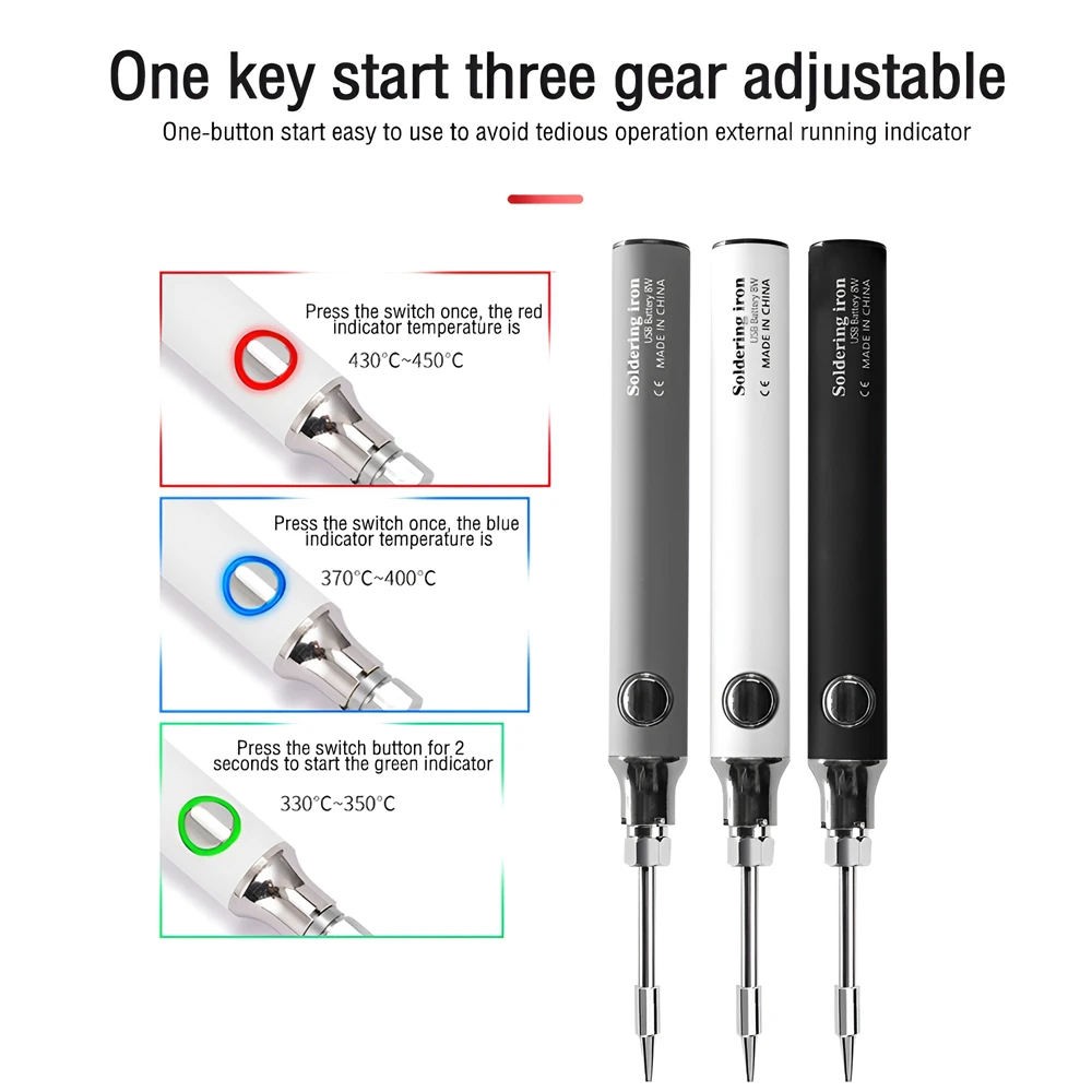 

USB Wireless Charging Electric Soldering Iron 5V 8W Fast Charging Lithium Rechargeable Portable Repair Welding Tool