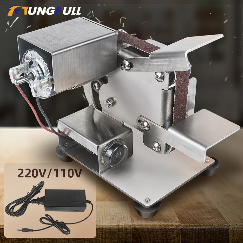 TUNGFULL Mini Belt Grinding Machine Tool Sharpening Machine Sanding Grinding Electric Sander Home Diy Polisher Machine