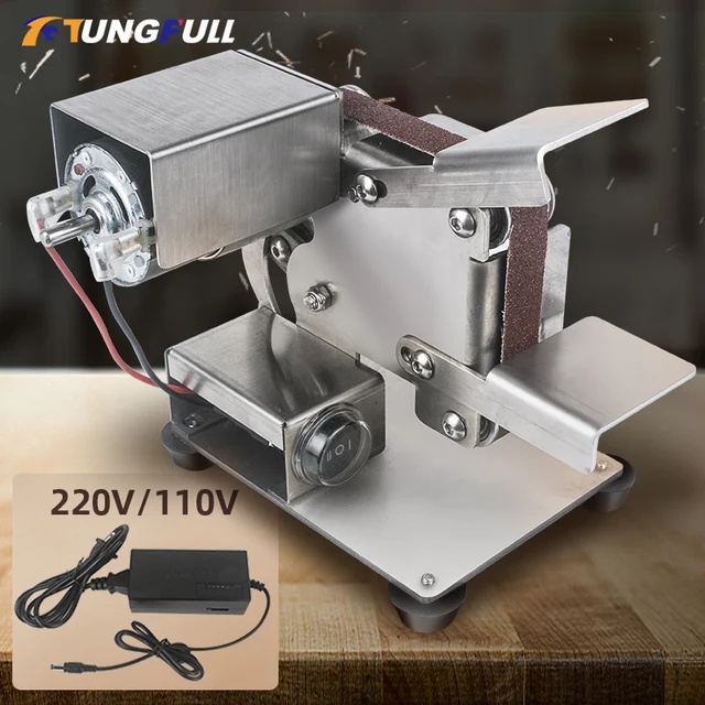 TUNGFULL Mini szlifierka taśmowa ostrzarka szlifierka szlifierka elektryczna szlifierka domowa Diy maszyna polerska