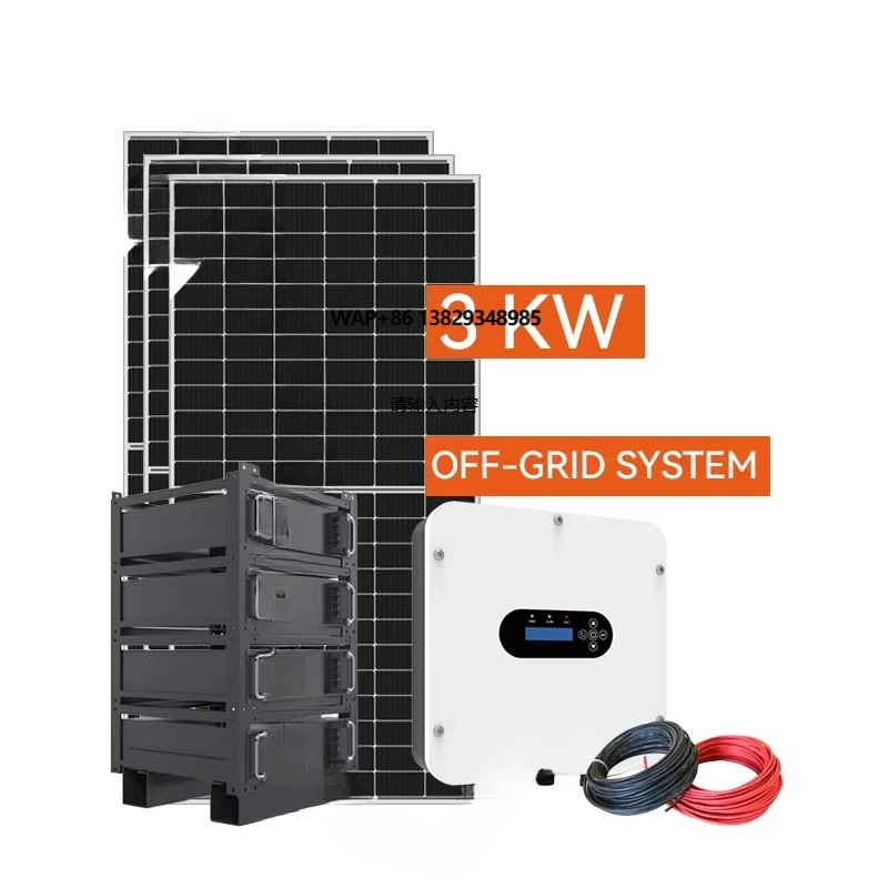 Complete Set Solar Energy System 3kw Off Grid Solar System Lithium Battery Storage Solar Power System for Home