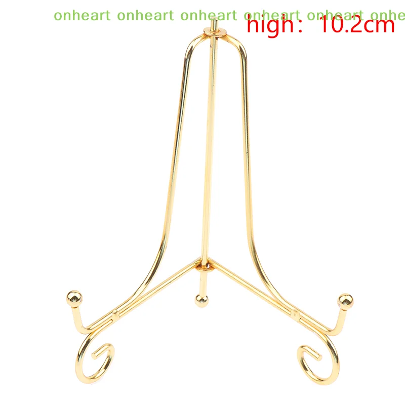 [C]Photo Pedestal Bowl Dish Frame Picture Plate Rack Easel Storage Decoration Gold Iron Display Stand Craft Bracket Book Holder