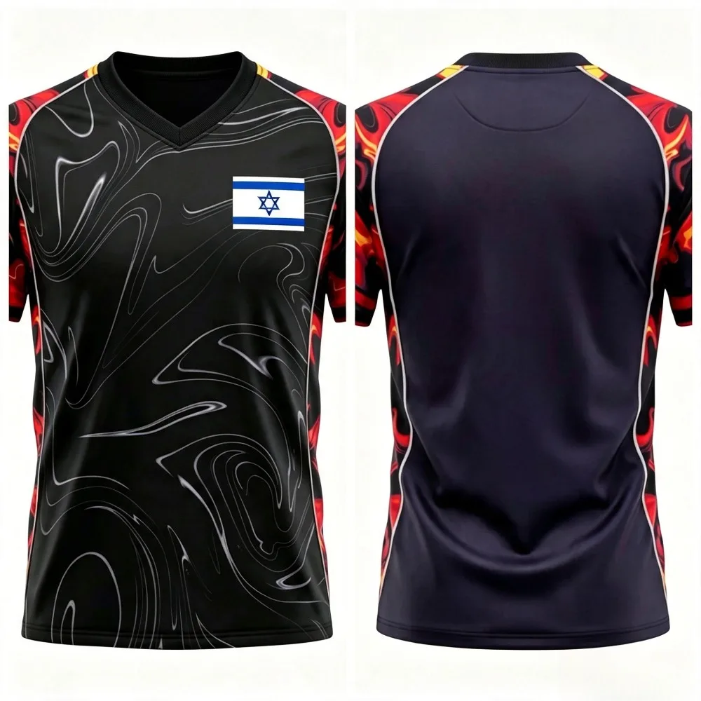 Men Abstract Swirl Diamond Print Quick Dry Sports T‑Shirt Breathable Short Sleeve Training Workout Athletic Jersey Top