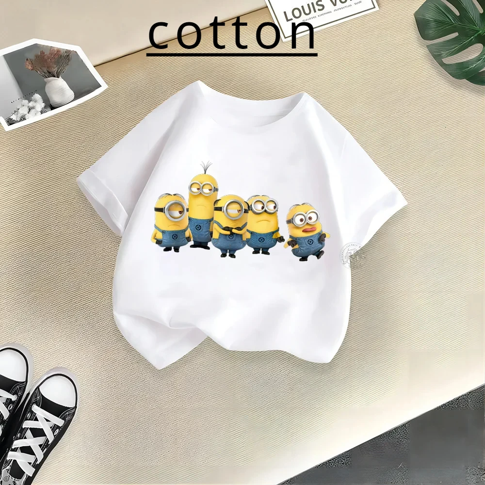 Kids Summer Cotton T-shirt Despicable Me Minion Printed Baby Clothes Boy Girl Children T-shirt Funny Short Sleeve Tee Top