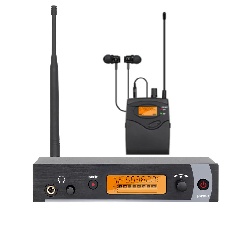 Wireless in-ear monitoring system EM300 UHF mono single channel frequency can be selected by singers, stage performers and DJs