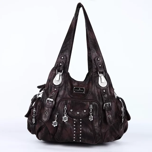 Torebka Vintage Damska Modna Torebka Skórzana PU Torba na Ramię Damska Torba typu Satchel Duża Pojemna Torba na Ramię Damska torebka