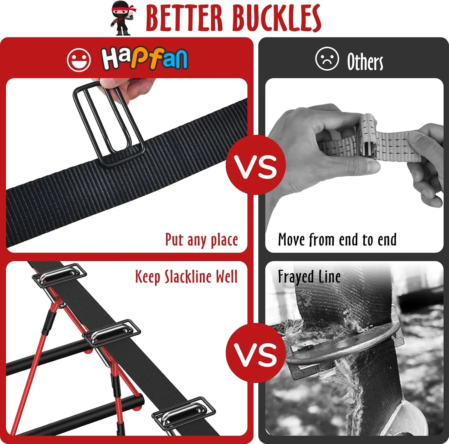 50 ft Ninja Warrior Obstacle Course for Kids with Tree Swing, Portable Slackline Swing Set with Weather-Proof Obstacles, Tree Ju