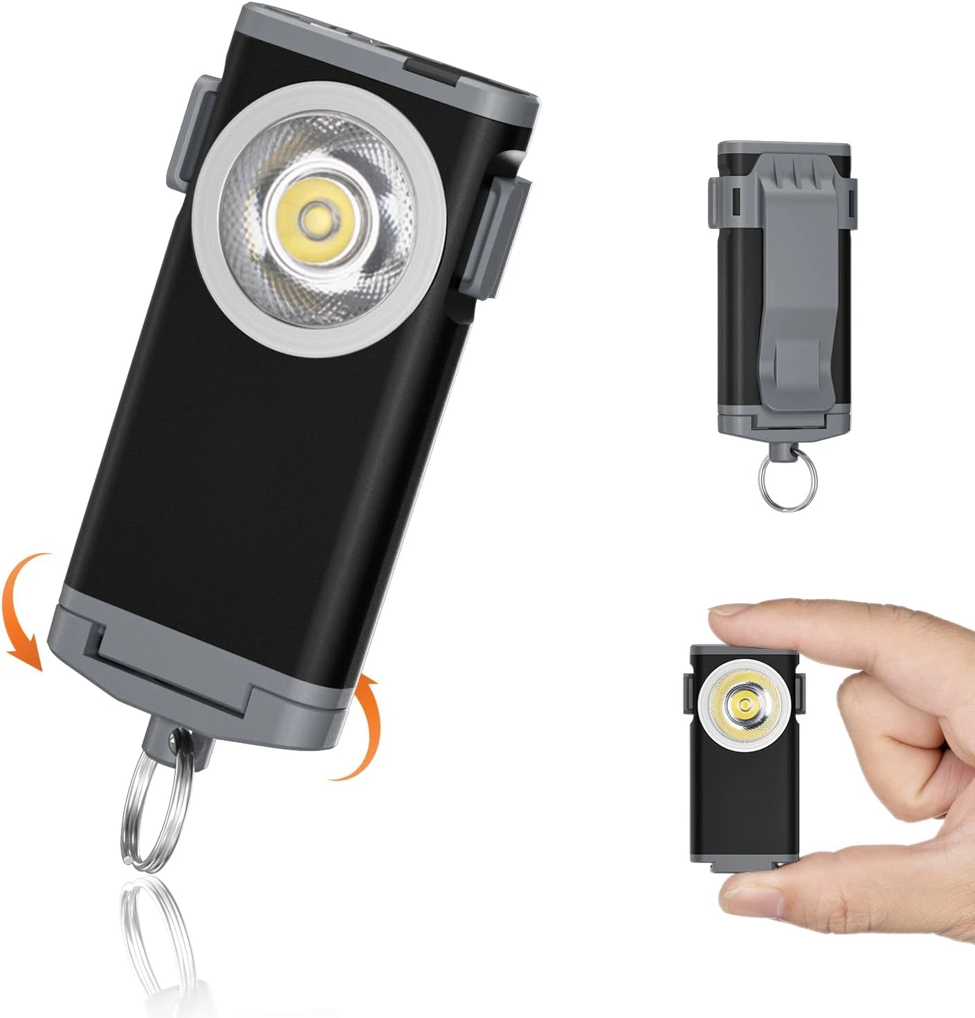 Minilinternas 500 Lúmenes LED Superbrillantes, Linterna con Llavero EDC Alimentada por Batería, 5 Modos Luce