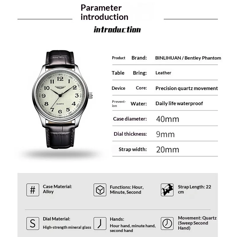 

Мужские наручные часы премиум-класса, водонепроницаемые, кварцевые, кожаные, в подарочной коробке.