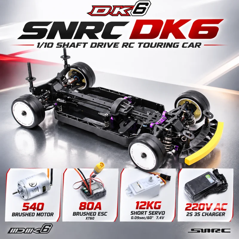 New 1/10 SNRC DK6 Shaft‑Driven 4WD Remote Control Electric RV High Speed Professionl Race Brushed Model With Transparent Shell