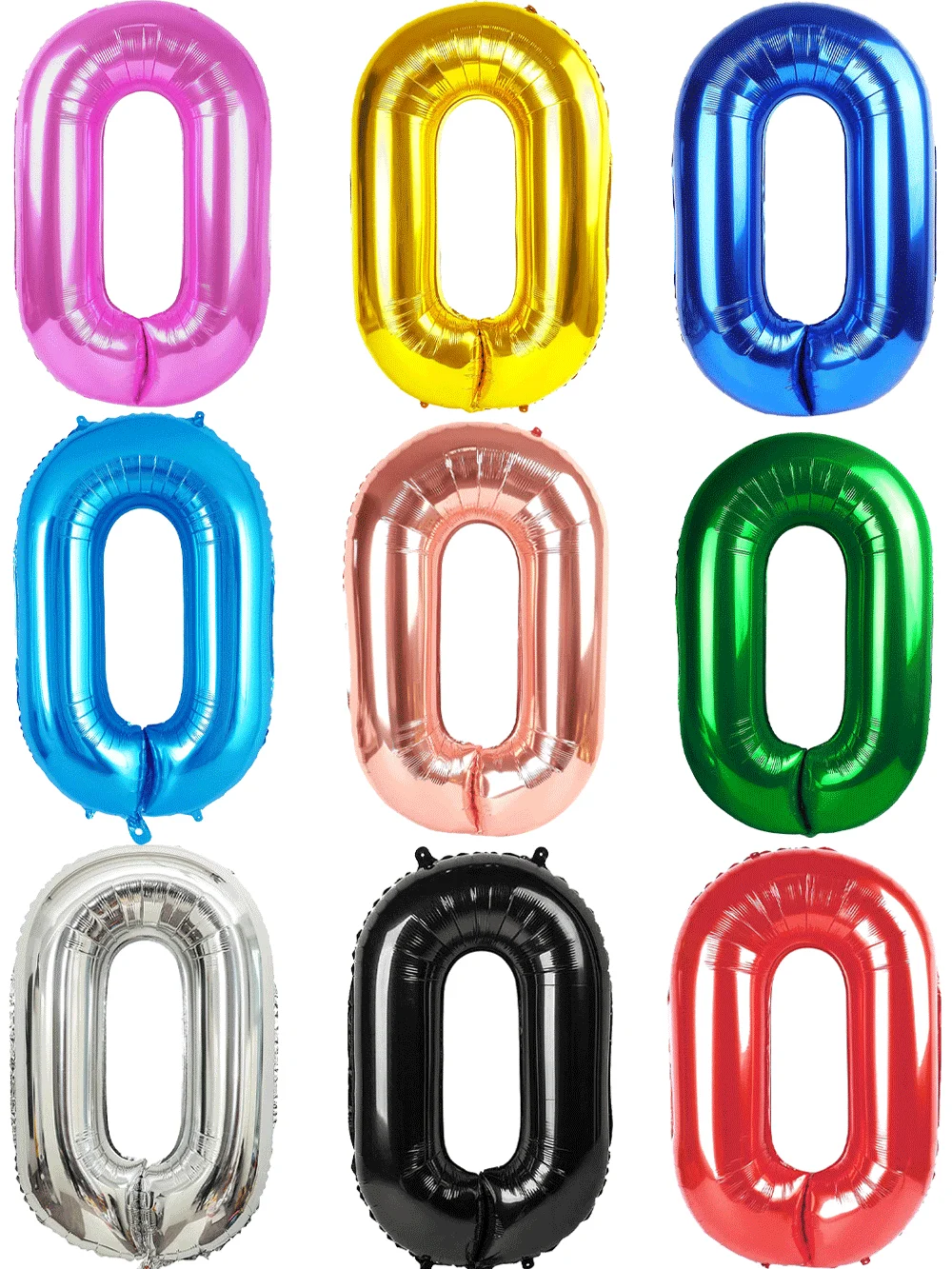 Ballon multicolore numéro 0 de 32 pouces, ballons à grands chiffres 0-9 pour garçons et filles, décoration d'anniversaire pour femmes et hommes, fournitures de fête d'anniversaire