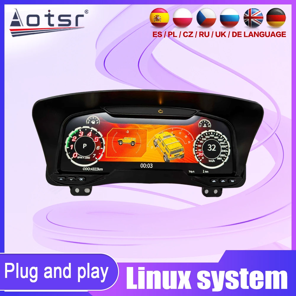 

Высококачественные инструменты для Hummer H3 2005-2010 12,3-дюймовая цифровая приборная панель, кабинет, виртуальный инструмент, полный комплект обновления ЖК-дисплея