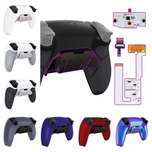 Imagen 1 del producto EXtremeRate Botones de Metal Real versión RISE4 V3 Remap Kit para controlador ps5 BDM-030/040/050, botón de carcasa trasera de placa de actualización