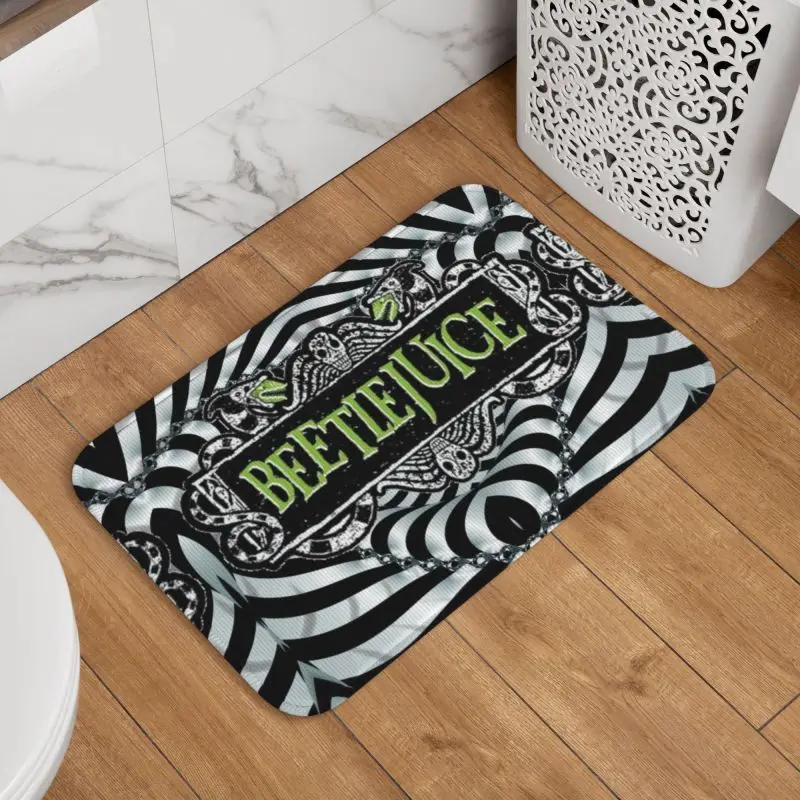 Personalized Horror Movie Beetlejuices Doormat Mat Anti-Slip Tim Burton Style Bathroom Kitchen Garden Welcome Rug Carpet Footpad