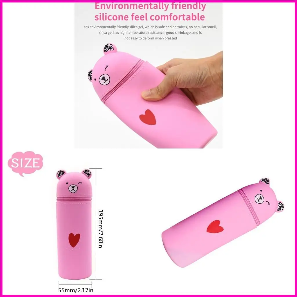Túi bút silicone hoạt hình silicone đứng lên túi đồ đạc