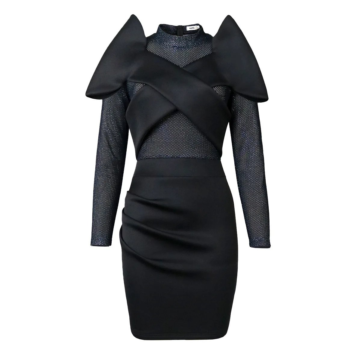 Spring and summer creative designer style buttock wrap skirt black cool and gorgeous party dress dresses