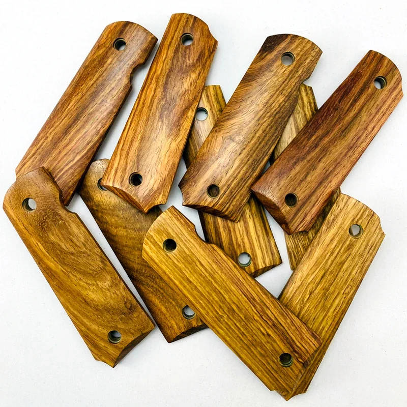 맞춤형 천연 아프리카 노란색 배 나무 질감 1911 그립 핸들 패치, 풀 사이즈 DIY 제작 저울 액세서리 장식 슬래브