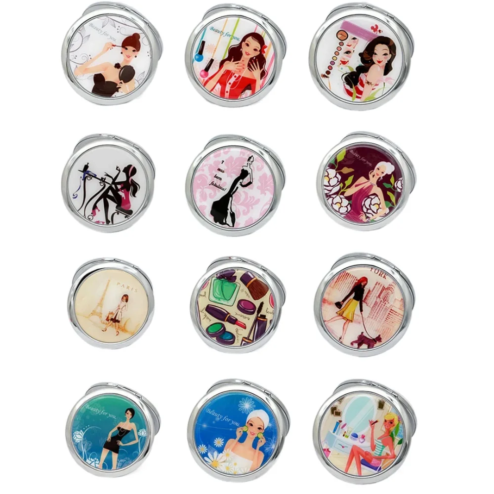 100Pcs Personalized Wedding Favour,Printable Portable Magnifying Pocket Compact Mirror,Custom Bridal Shower Gift,Party Favor