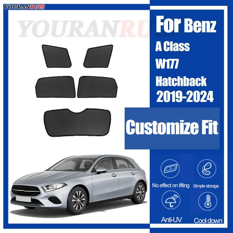 

For Mercedes Benz A Class W177 Hatchback 19-24 Magnetic Car Windows Front Windshield Sunshade Visor Car Sun Protection Curtains