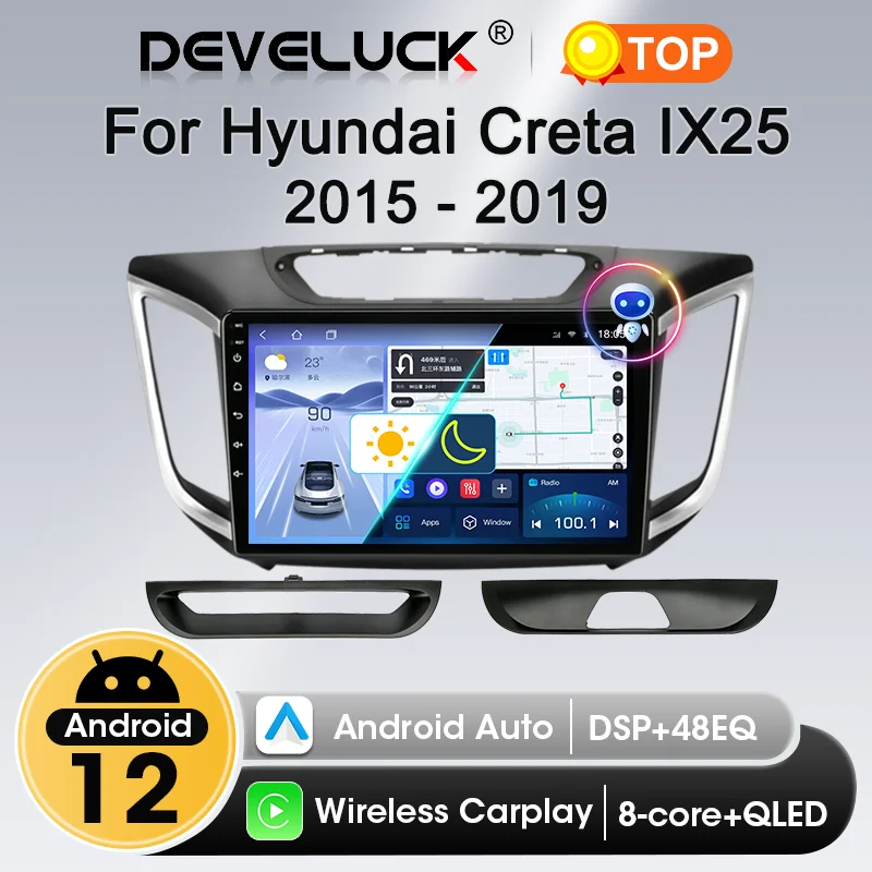 

Carplay Android 12 Car Stereo Radio Multimidia Video Player For Hyundai Creta ix25 2015 2016 2017 2018 2019 Navigation GPS DVD