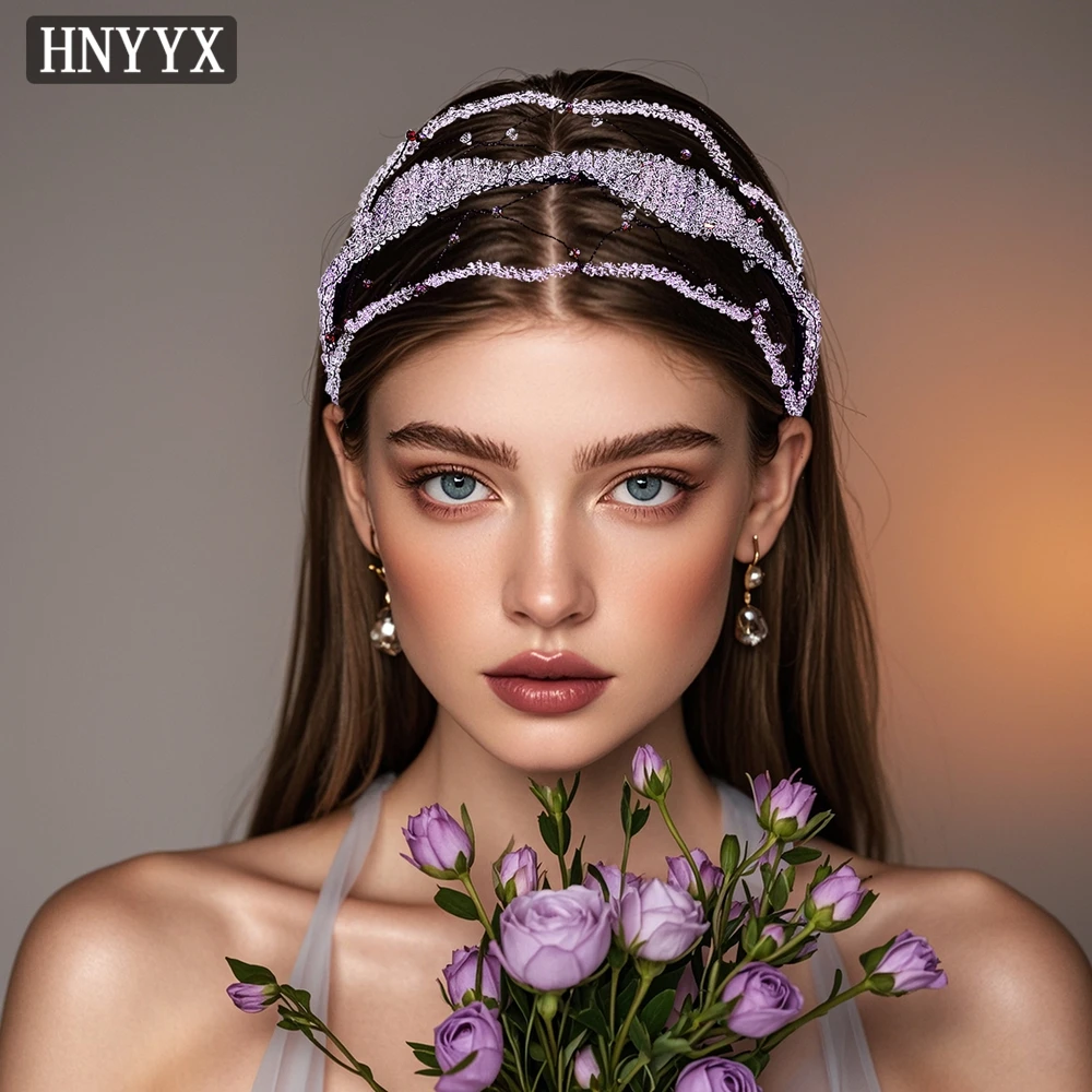 

YouLaPan French Style Bridal Wedding Headbands Handmade Bead Weaving Hollowed Out Elegant Women's Banquet Dance Headpieces YXA96